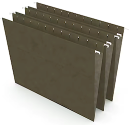 FILE FOLDERS, HANGING, RECYCLED, STRAIGHT CUT, LETTER SIZE, GREEN, 25/CT LARGE
